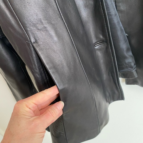 Siena Studio Classic Black Leather Jacket Size 14 - Picture 4 of 6